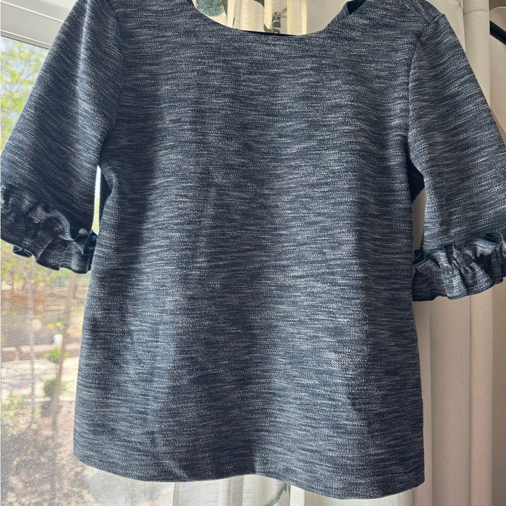 Banana Republic Gray Ruffle Sleeve Top
